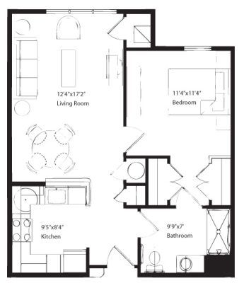 1 Bedroom 659 sq. ft.